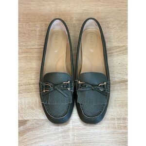 Talbots Dark Green Leather Loafers Size 7 Tassel Moccasins Dark Academia Preppy